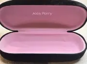 Alex Perry Glasses Case Hard Clamshell Black Outer Felt & Pink Inner
