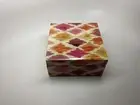 WEST ELM SQUARE SHAPE LUCITE ACRYLIC IKAT DESIGN JEWELRY KEEPSAKE BOX - NWT!