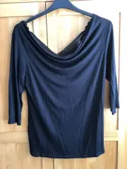 Wallis Ladies Black Sequin/Gold Sparkles Elegant Top Size 14 bnwt