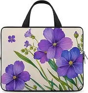 Laptop Case Sleeve Shockproof Computer Carrying Bag Watercolor Violet Flower Laptop Bag Tote Lightweight Notebook Case Cover Traveling Briefcase Handle Bags for Travel Business 17inch, Watercolor