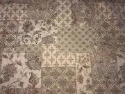 PATCHWORK UPHOLSTERY FABRIC 10m Cream Terracotta Jacobean FR PARKER KNOLL