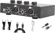 Headphone Amplifier, Portable Stereo Audio Amp, 48V Professional Audio Amplifier, 2 Channel Amplifier