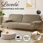 Levede Convertible Sofa Bed Lounge Couch Charging Station 3 Seater Side Table
