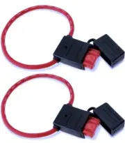 10 Gauge Inline Fuse Holder: 12V-32V with 50 AMP Maxi Blade Fuses & Waterproof