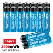1.5V 3400mwh AA / AAA Rechargeable Batteries LED Light Battery Alkaline LOT