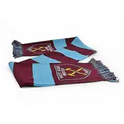 West Ham United FC West Ham FC Official Football Jacquard Bar Scarf Claret/Blue One Size