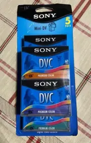 Sony Mini DV Digital Video Cassette DVC 5 Pack 60min Premium Color DVM60PRL