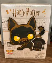 Funko POP! Harry Potter Sirius Black As Dog Flocked Hot Topic w/ T-Shirt SZ L