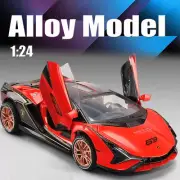 1:24 Lambo SVJ780 Alloy Sport Car Model Toy Diecast Vehicle Sound Light Car