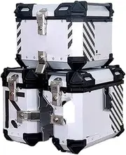 Fit for CFMOTO 450MT Motorcycle Trunk Side Luggage Case Pannier Side Box Bracket Frame Rear Top Box Helmet Topcase(38L Silvery)