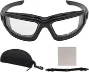 Safety Goggles Anti-Fog Clear Lens,Anti Fog Goggles with Dual Layer Lens, Impact, Scratch Proof, and 400 Glasses with Detachable Strap, for Cycling, Running (Transparent)