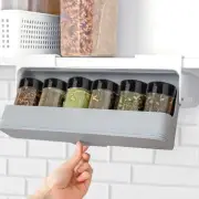 Self-adhesive Wall-mounted Under-Shelf Seasoning Bottle Storage Rack Spice Or...