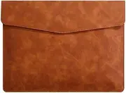 [SLEDEZ] Leather File Folder A4 Leather Document Bag Business Office Storage Bag Leather Handheld Briefcase(Brown)