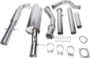 Xuanqingyi Store Stainless Racing Manifold Header Exhaust Compatible With Golf GTi Compatible With Jetta MK4 99-04 1.8L 3" Turbo Back Exhaust Catback 1.8T W/Downpipe