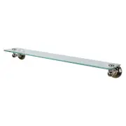 Franz Viegener 24" Tempered Clear Glass Shelf, Wall-Mounted, Polished Nickel
