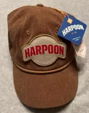 Harpoon Brewing Corduroy Hat Adult One Size Brown Craft Beer Logo Adjustable NWT