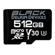Delkin Devices 512GB UHS-I MicroSDXC Memory Card with SD Adapter Black