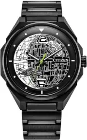 Citizen Men's Eco-Drive Star Wars Death Star Black IP Stainless Steel Watch