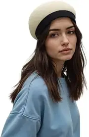 [Suillty] Women Girls Glitter Sequin Hollow Out Beret Hat Adjustable Summer Beanie Cap Artist Painters Hat