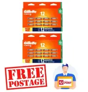 2 x Gillette Fusion 5 Blade Cartridges 12 Pack Razor Blades