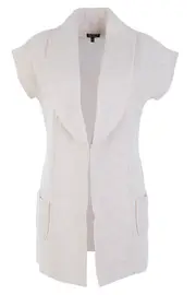 Open Collar Wool S/Less Vest--SEE-SW2092