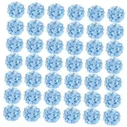 64pcs Silk Hydrangea Artificial Flowers, Artificial Hydrangea Flowers Blue