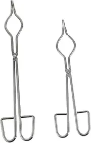 ULDIGI 2pcs Beaker Clamp Crucible Pliers Clamps Crucible Tongs Chemical Crucible Clamps Laboratory Accessories Crucible Tong Clamps Tweezers Stainless Steel Crucible Clamps Silver