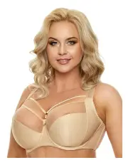 [Nessa] Clarisse Strappy Large Cup Wired Bra With Side Support in Beige