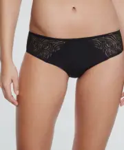 $42 Chantelle Women's Black Pyramide Lace-Inset Hipster Briefs Panties Size L