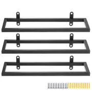 3 Set Wall Mounted Wine Racks Wine Bottle Display Holder for Wall,Black