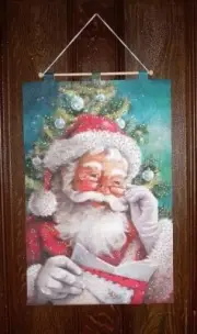 NEW!! CHRISTMAS - SANTA CLAUSE SEQUIN BANNER - COMPLETED
