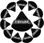 YBVABE Triangle Powder Puff, 12Pcs Black - Soft & Supple, Reusable Face Makeup Sponge Blender With Strap for Loose & Setting Powder - Beauty Body Cosmetic Foundation Tool