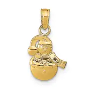 14K Yellow Gold Snowman Pendant
