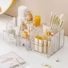 5 Grids Desktop Storage Box Portable Pencil Pens Container Makeup Brush