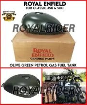 Fits Royal Enfield Classic 350 & 500 "PETROL GAS FUEL TANK, OLIVE GREEN" (for: Royal Enfield)