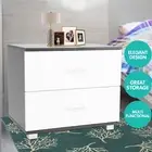 Sarantino Bedside Table Cabinet Storage Chest 2 Drawers Lamp Side Nightstand Whi