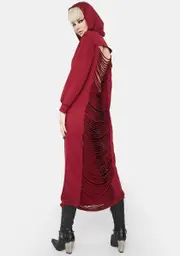 Ruby Under The Cloak Of Night Distressed Dress