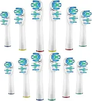 [DeBizz] Double Clean Replacement Toothbrush Heads Compatible with Braun Oral B, Fit Pro 1000, Pro-Health, Vitality, Smart 1500, Pro 100, etc. Electric Toothbrush Heads - Pack of 12