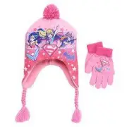 NWT - DC Super Hero Girls Earflap Hat & Gloves Set - Pink