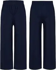 [iEFiEL] Flat Front Dress Pants for Boys' Uniform Twill Straight-Leg Pant Relaxed Fit School Trousers Sweatpants