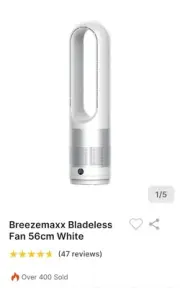 Breezemax Bladeless Fan 56 Cm, White