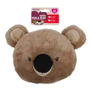 Rosewood Kookie Koala Bear Head Plush Squeaker Pet Dog Interactive Toy Brown