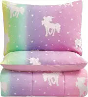3-Piece Unicorn and Stars Glow in The Dark Full Size Comforter Set