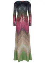 Missoni Metallic Patterned Fine-knit Maxi Dress - Multicoloured - 12 12