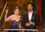 Presenters Jenna Fischer Benjamin Bratt onstage at the TNT/TBS bro- Old Photo 7