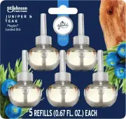 Glade PlugIns Scented Oil Air Freshener Refills Juniper & Teak - 5 Pack