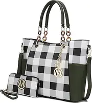 MKF Crossbody Bag for Women Set Handbag Wallet Purse - Top-Handle Tote - Removable Shoulder Strap Vegan Leather