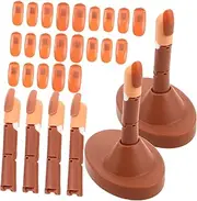 Ipetboom 1 Set Manicure Practice Prosthetic Hand Nail Training Hand Manicure Training Fake Finger Hand for Nails Nail Art Training Tool Finger Nail Kit Fake Nail Hand Plastic Chocolate