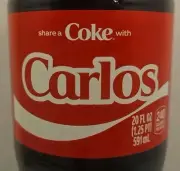 Share A Coke With Carlos 2025 Personalized Limited Edition Coca-Cola Coke Bottle