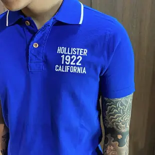 美國百分百【全新真品】Hollister Co. 短袖 Polo衫 HCO 海鷗 純棉 男 寶藍 C301